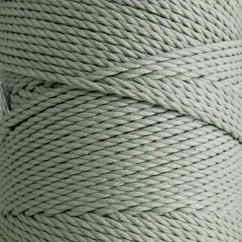 Cordon Corde Macramé 3 brins Torsadé 3mm x 270m ou 135m Cordon coton 3 brins Vert Sauge 4