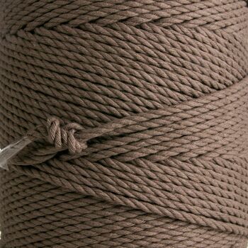 Macramé Corde Corde Ficelle 3 plis Twist 3mm x 270m ou 135m 3 brins cordon coton ficelle BORWN 4