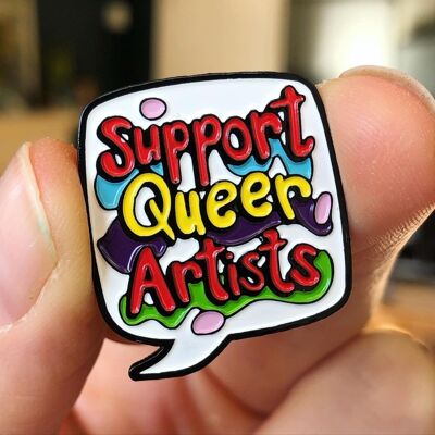 Supporta il badge pin smaltato per artisti queer