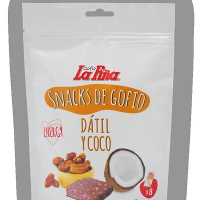Snack de Gofio con dátiles y coco - Gofio La Piña 8X12g,