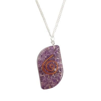 Pendentif feuille de Reiki en orgonite, 4x2 cm