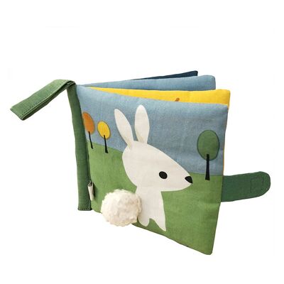 Livre en tissu bio lapin