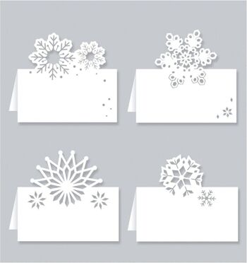 LOT DE 8 MARQUE-PLACES FLOCONS (2X4 MODELES) 220g/m2 5