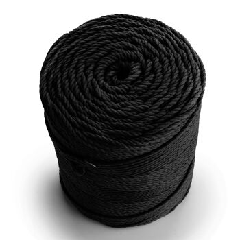 Macramé Corde Corde Ficelle 3 plis Torsadé 3mm x 270m ou 135m Cordon coton 3 brins NOIR 2