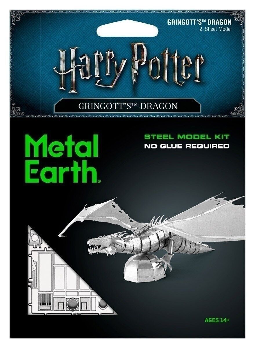 METAL EARTH HARRY POTTER DRAGON GRINGOTT 190x137x60mm