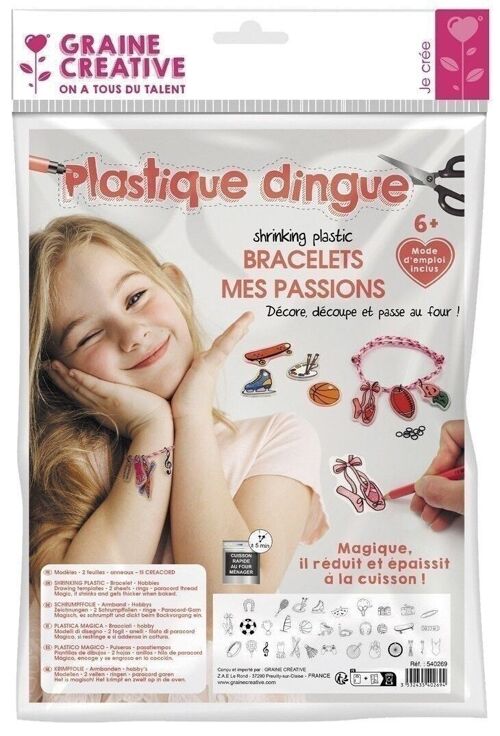 KIT PLASTIQUE DINGUE BRACELETS MES PASSIONS