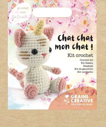 KIT CROCHET CHAT-LICORNE 150 mm 1