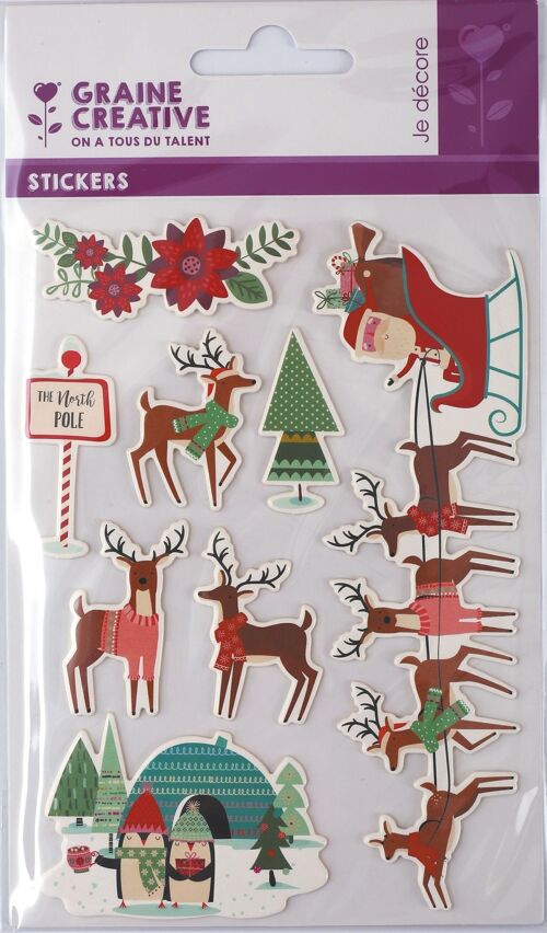 8 STICKERS CHIPBOARD NOEL