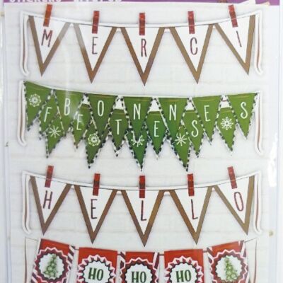 5 STICKERS GUIRLANDE DE NOEL EFFET 3D - 105