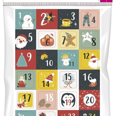 1 A4 SHEET - 24 ADVENT STICKERS