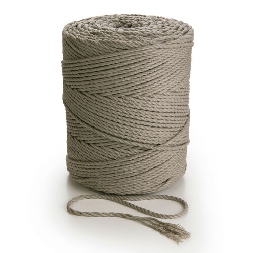 Macrame Cord Rope Twine 3 ply Twist 3mm x 270m or 135m 3 strands cotton cord string LIGHT GREY