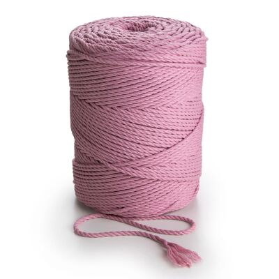 Macrame Cord Rope Twine 3 ply Twist 3mm x 270m or 135m 3 strands cotton cord string DUSTY PINK