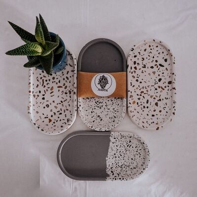 Winter light terrazzo tray