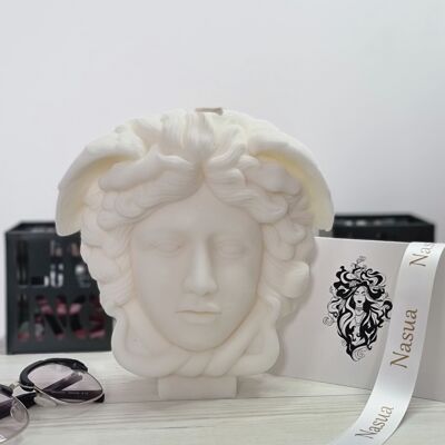 Large Medusa Sculpture candle - White