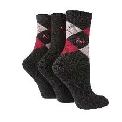 3-Pack Ladies Socks - Anthracite