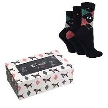 Lot de 3 paires de chaussettes pour femmes - Noir 4