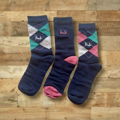 Lot de 3 paires de chaussettes pour femmes - Noir