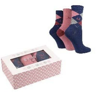 Lot de 3 paires de chaussettes pour femmes - Bleu