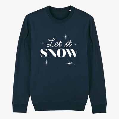 felpa blu navy - Natale - Lascia che nevichi