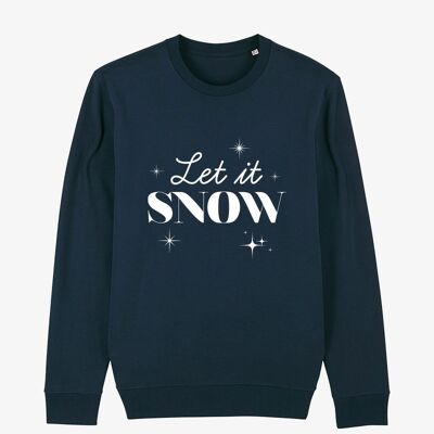 marineblaues Sweatshirt - Weihnachten - Let it snow