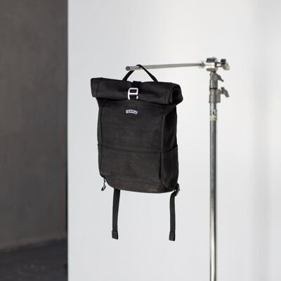 Sac à dos de sacoche de vélo en toile cirée Roll Top - Anthracite