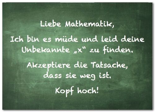 Postkarte "Liebe Mathematik"