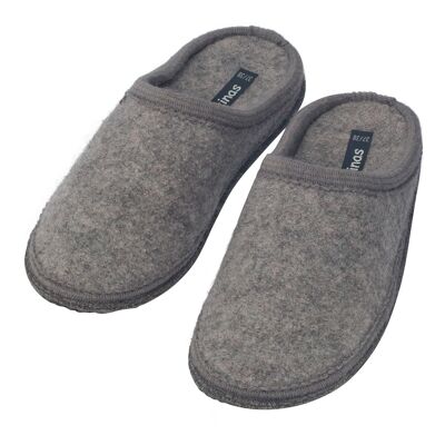 Slippers - Felt slippers made of fulled sheep's wool, light grey