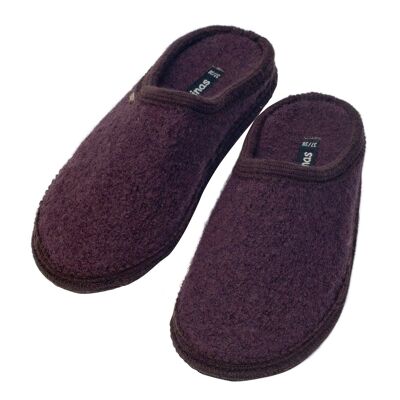 Slippers - Slippers made from felted sheep's wool, cocoa brown