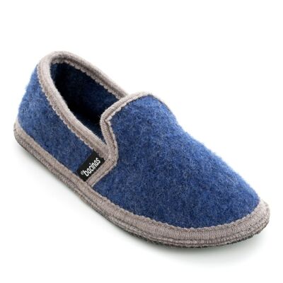 Bacinas closed slippers with gray trim (blue)