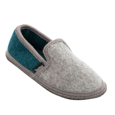 Bacinas closed slippers with gray border (grey/jade green)