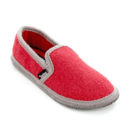 Bacinas Closed-toe Slippers with Gray Trim (Red)