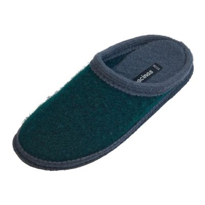 Zapatillas Bacinas con acento de color verde cadmio con suela gris y abertura