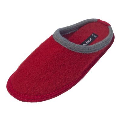 Chaussons Bacinas avec accent de couleur rouge et ouverture grise