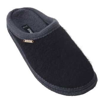 Chaussons Bacinas avec accent de couleur noir avec semelle et ouverture grises 2