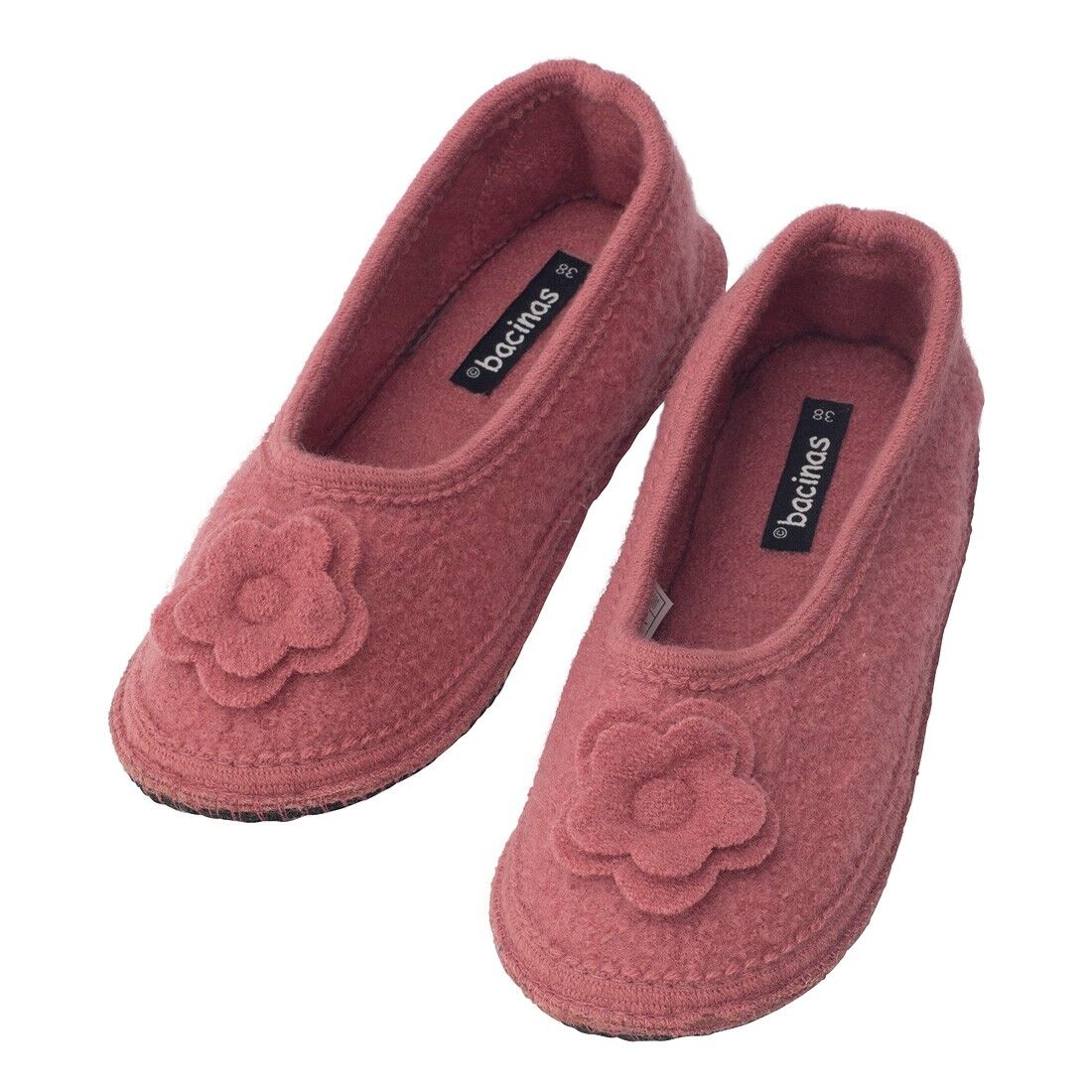 Ballerine House in lana di pecora infeltrita, rosa antico