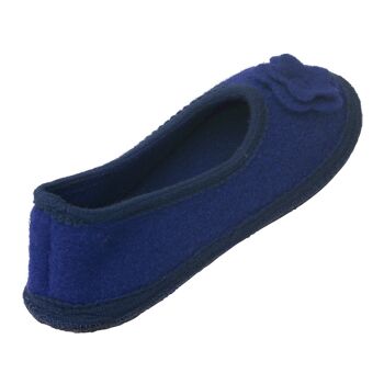 Chaussons ballerines House en laine de mouton feutrée, bleu foncé 3