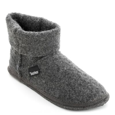 Bacinas Filzpantoffeln Ankle-Boots für Damen anthrazit