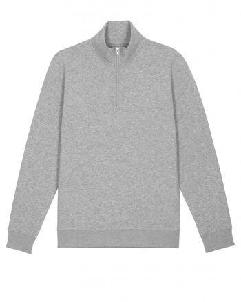 Sweatshirt bio Quarter Zip - Gris 1