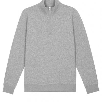 Sweatshirt bio Quarter Zip - Gris