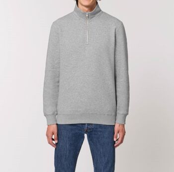 Sweatshirt bio Quarter Zip - Gris 3