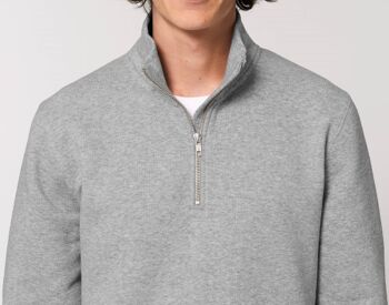 Sweatshirt bio Quarter Zip - Gris 4