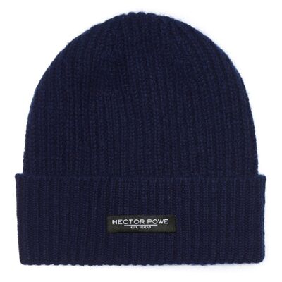 Navy Cashmere Logo Mütze