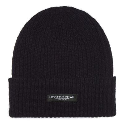 Gorro de cachemir negro con logo