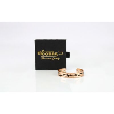 Bracelet magnétique en cuivre pur avec boîte cadeau (design 17)