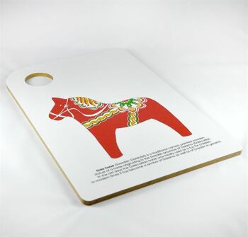 Mellow Design planche à découper Dala cheval 20x30 cm blanc-rouge imprimé Skärbräda Dala cheval 2