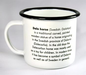 Mellow Design mug en émail Dala cheval blanc avec empreinte rouge Emaljmugg Dala cheval 2