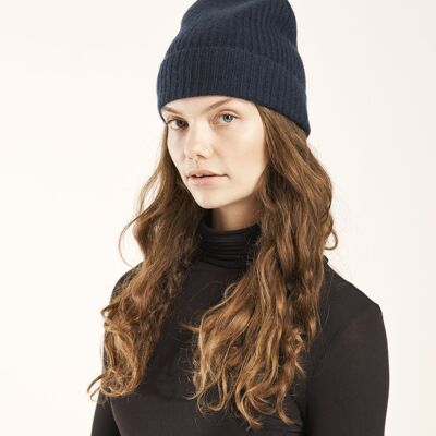 Berretto in cashmere blu navy