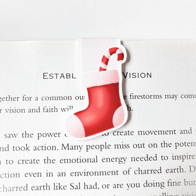 Christmas Stockings Magnetic Bookmark | Cute Stationery | Page Marker