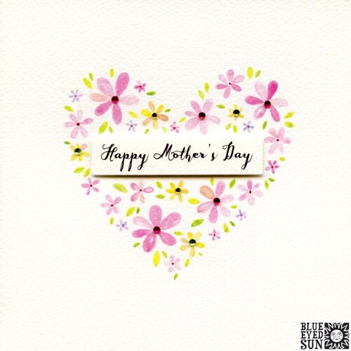 Happy Mother's Day Flower Heart - Charming Mother's Day