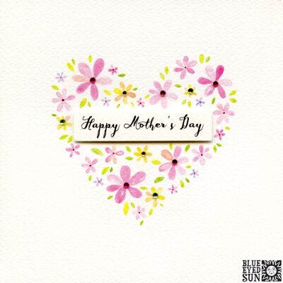 Happy Mother's Day Flower Heart - Charmanter Muttertag